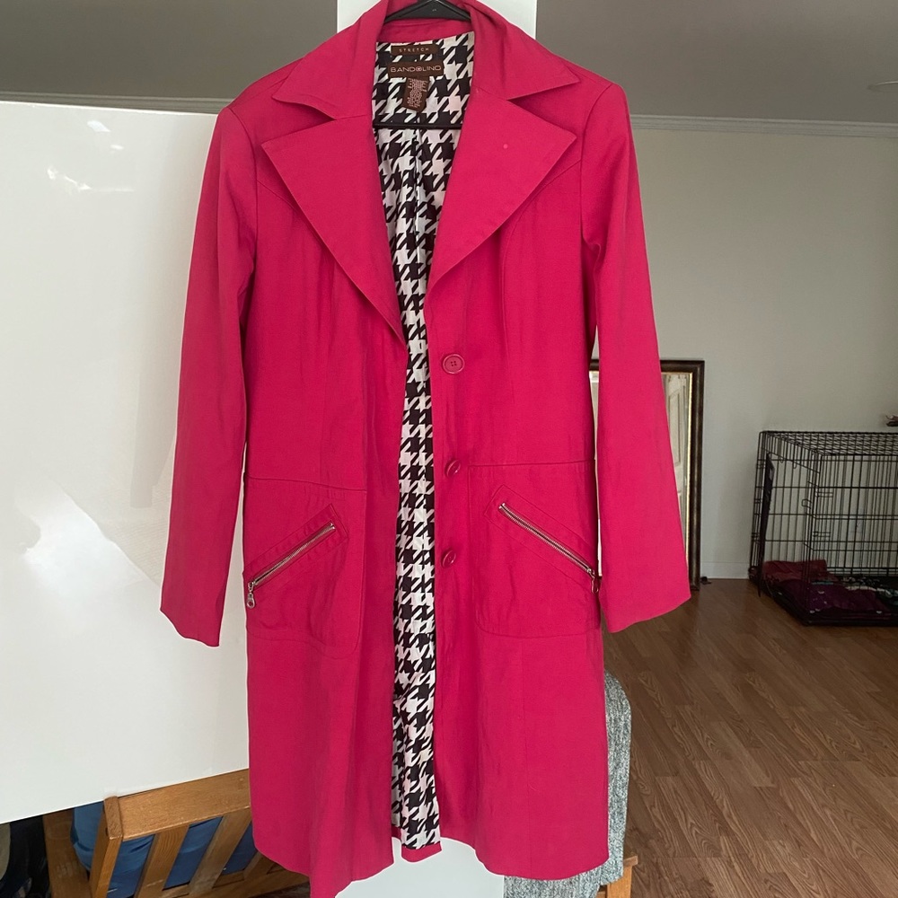 Bandolino hot pink trench coat